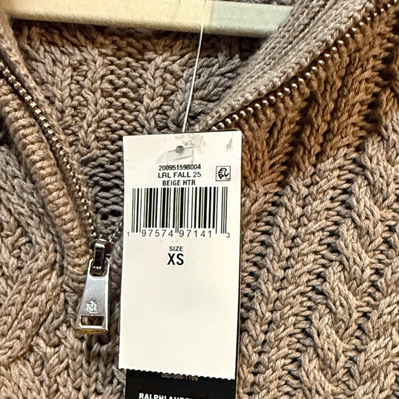 Ralph Lauren Taupe Cable Knit Turtleneck Sweater - Picture 4 of 8